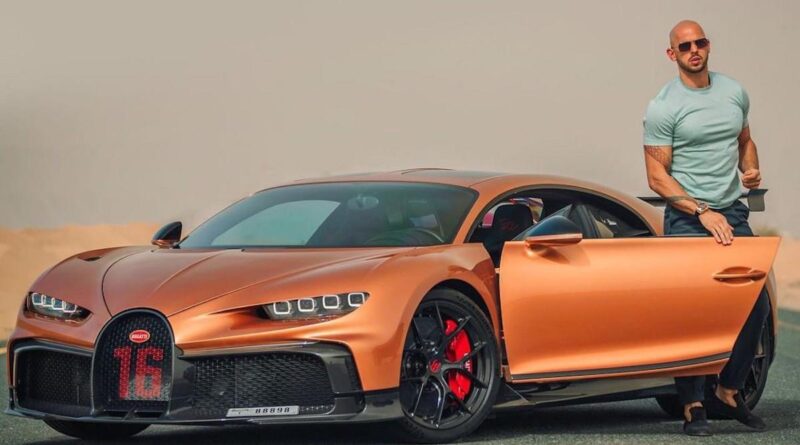 Andrew Tate with his Bugatti Chiron, and did he become a millionaire.